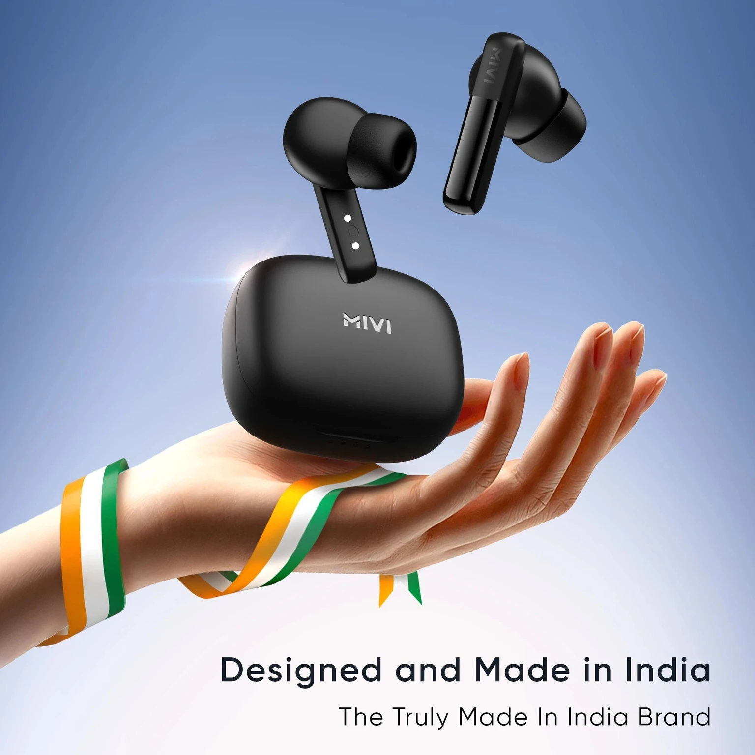 Mivi Duopods K2, 40Hrs PT, HD Call, Fast Charging, 50ms Latency,IPX4, Voice Asst.5.3v Bluetooth Headset (Black, True Wireless) - Image 2