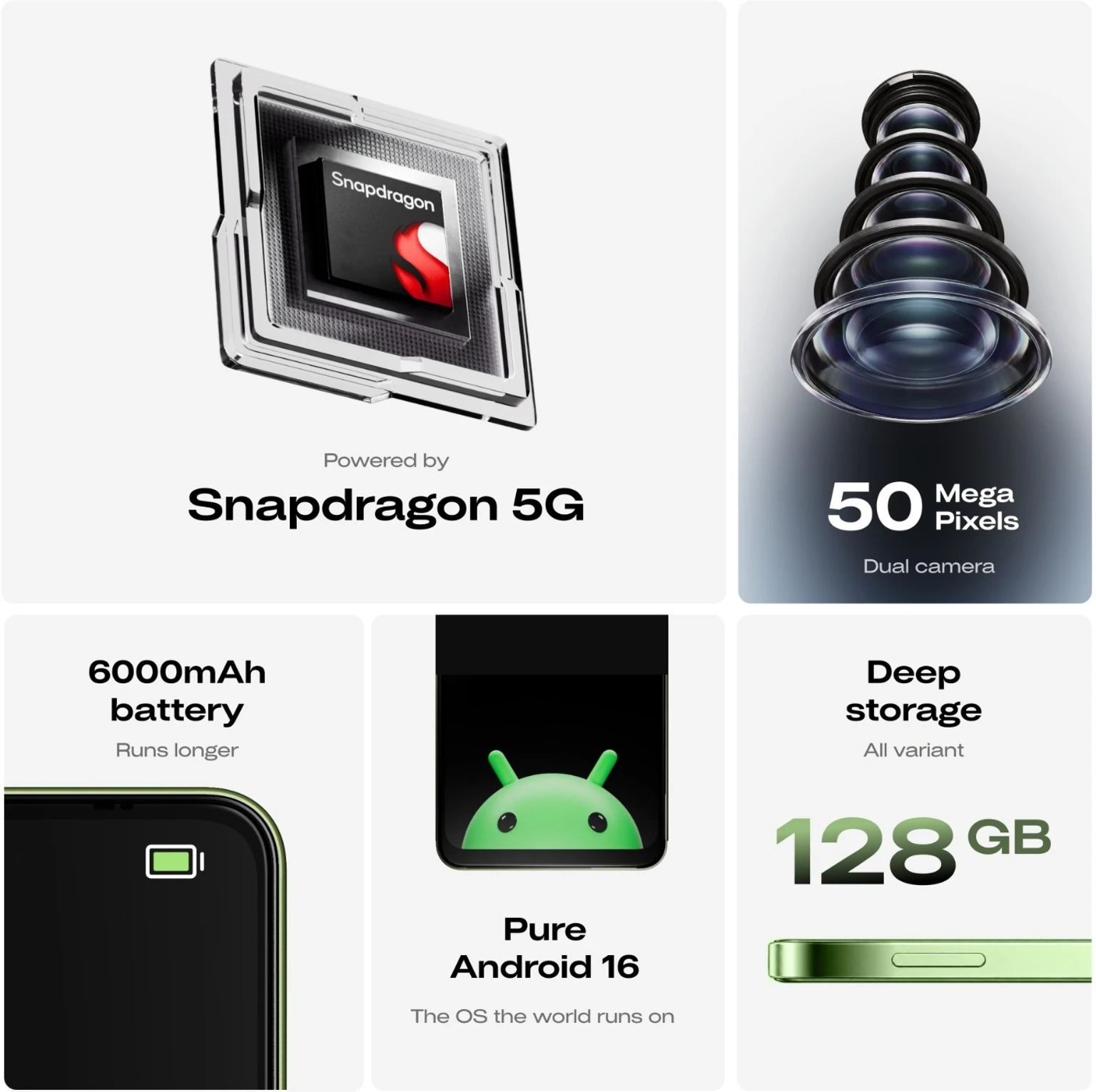 Mivi One 5G (ice blue, 128 GB) (6 GB RAM) - Image 3